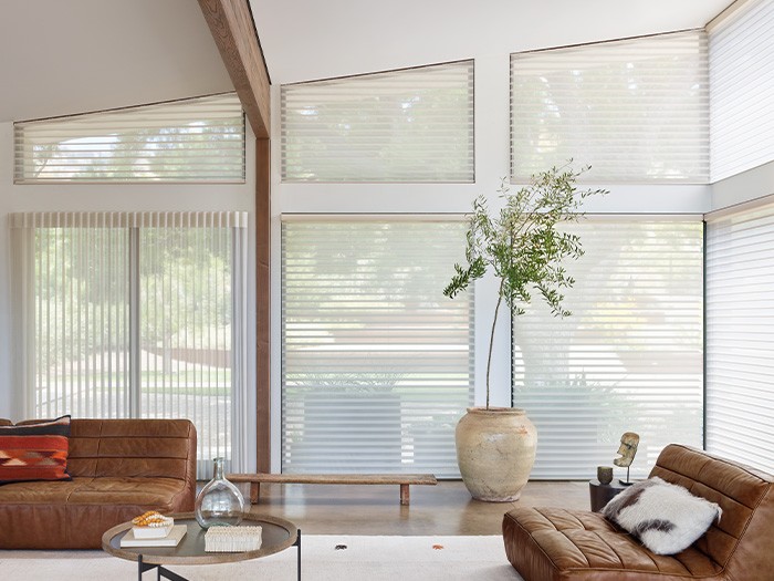 Silhouette® Window Shadings; Fabric: Stria  Color: Sand Shimmer